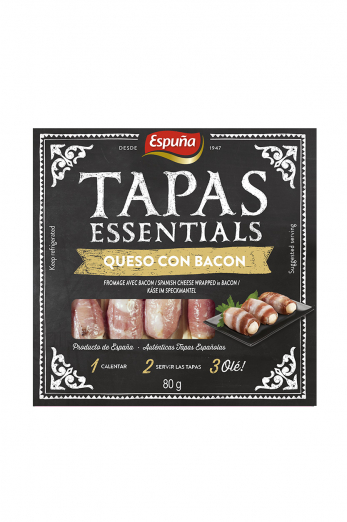 Tapas cheese wrapped with bacon 80 gr.