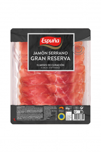 Serrano ham gran reserva thin slices 80 gr. (15 months dry-cured)